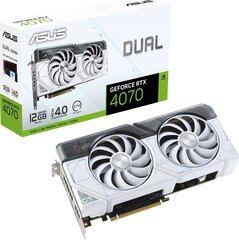 Asus Dual GeForce RTX 4070 White Edition (DUAL-RTX4070-12G-WHITE) kaina ir informacija | Vaizdo plokštės (GPU) | pigu.lt