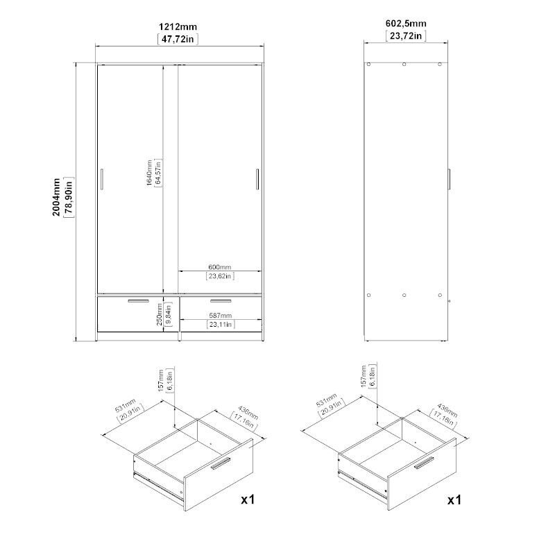 Spinta Aatrium Line, 121x60x200 cm, ruda/juoda kaina ir informacija | Spintos | pigu.lt