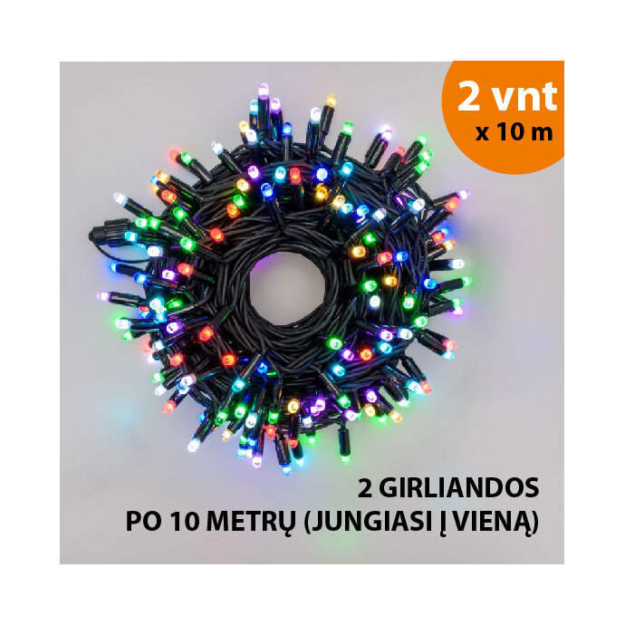 Lauko ir vidaus girlianda (LED lemputės) 20 m PROLED RGB kaina ir informacija | Girliandos | pigu.lt