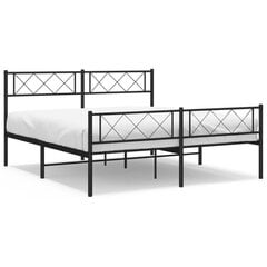Каркас кровати vidaXL, 140x200 см, черный цена и информация | Кровати | pigu.lt