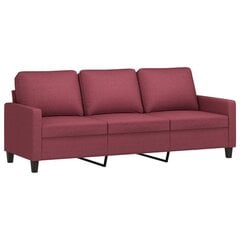 Trivietė sofa vidaXL, raudona цена и информация | Диваны | pigu.lt