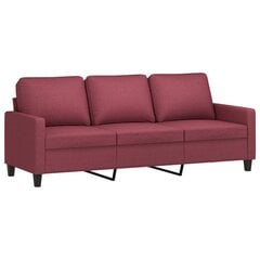 Trivietė sofa vidaXL, raudona kaina ir informacija | Sofos | pigu.lt