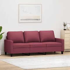 Trivietė sofa vidaXL, raudona цена и информация | Диваны | pigu.lt