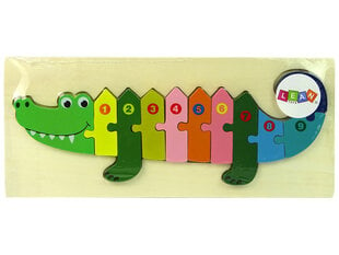 Medinė mokomoji dėlionė krokodilas kaina ir informacija | Žaislai kūdikiams | pigu.lt