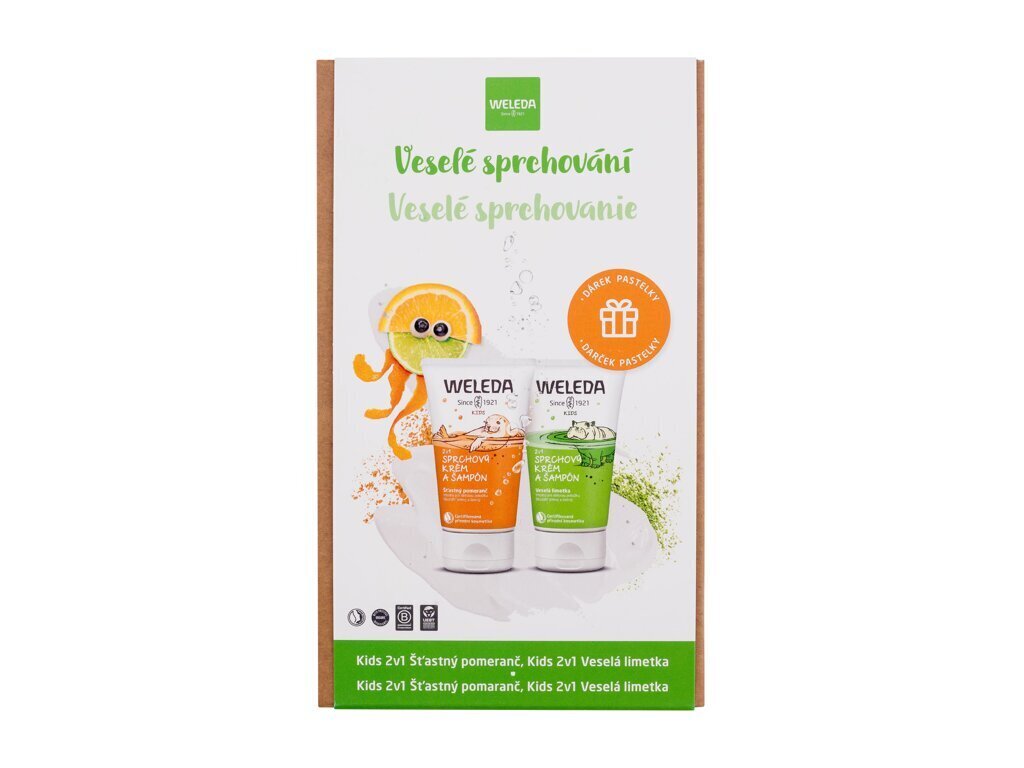 Kūno priežiūros rinkinys vaikams Weleda Happy Shower, 300 ml kaina ir informacija | Dušo želė, aliejai | pigu.lt