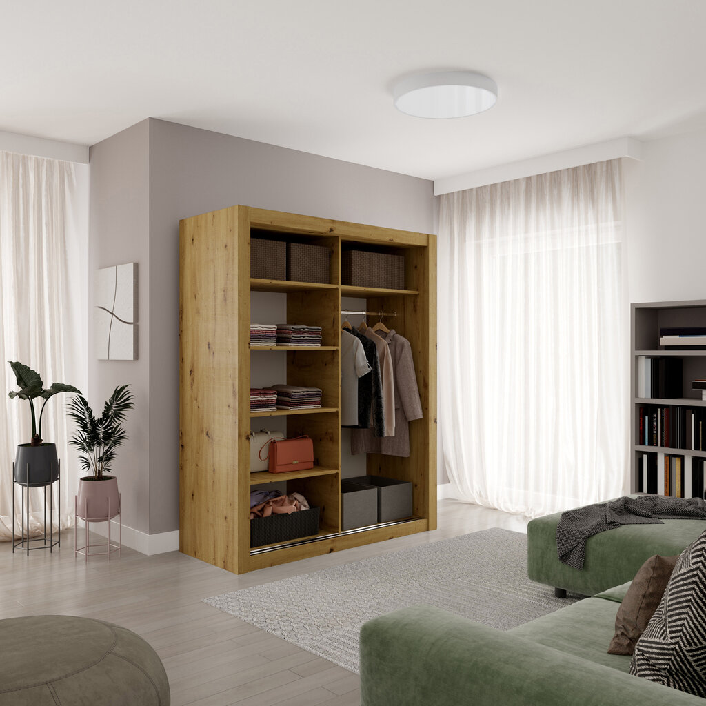 Spinta ADRK Furniture MOX 160, ruda kaina ir informacija | Spintos | pigu.lt