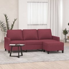 Trivietė sofa vidaXL, raudona цена и информация | Диваны | pigu.lt