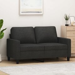 Dvivietė sofa vidaXL, juoda kaina ir informacija | Sofos | pigu.lt