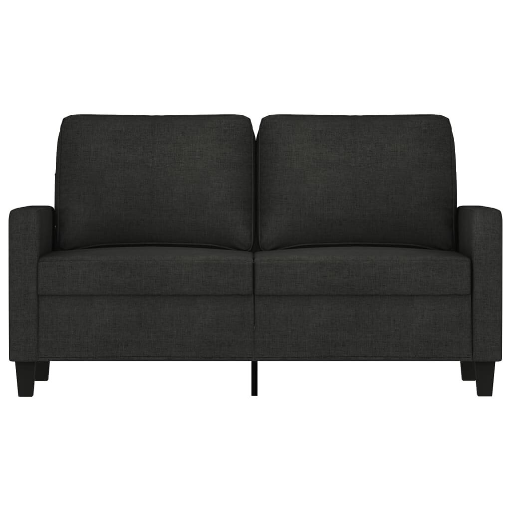 Dvivietė sofa vidaXL, juoda kaina ir informacija | Sofos | pigu.lt