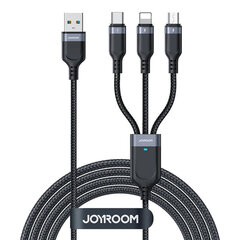 Cable USB Multi-Use Joyroom S-1T3018A18 3w1 | 3,5A | 0,3m  (black) цена и информация | Кабели для телефонов | pigu.lt