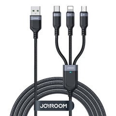 Cable USB Multi-Use Joyroom S-1T3018A18 3w1 | 3,5A | 0,3m  (black) цена и информация | Кабели для телефонов | pigu.lt