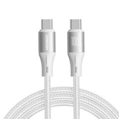 Cable Joyroom Light-Speed USB-C to USB-C SA25-CC5 , 100W , 1.2m (white) цена и информация | Кабели для телефонов | pigu.lt