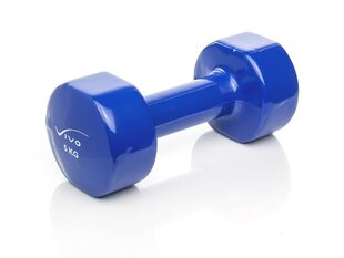 Vinyl covered Dumbbell 5 kg Dark Blue - sold single цена и информация | Гантели, гири, штанги | pigu.lt