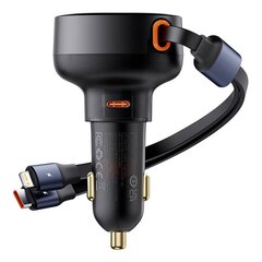 Car Charger Baseus Enjoyment USB-C with USB-C cable and Lightning  60W (black) цена и информация | Зарядные устройства для телефонов | pigu.lt