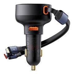 Car Charger Baseus Enjoyment USB with USB-C cable and Lightning  60W (black) цена и информация | Зарядные устройства для телефонов | pigu.lt