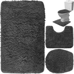 Vonios kilimėlis - komplektas ,pilkas Ruhhy 22061 kaina ir informacija | Vonios kambario aksesuarai | pigu.lt