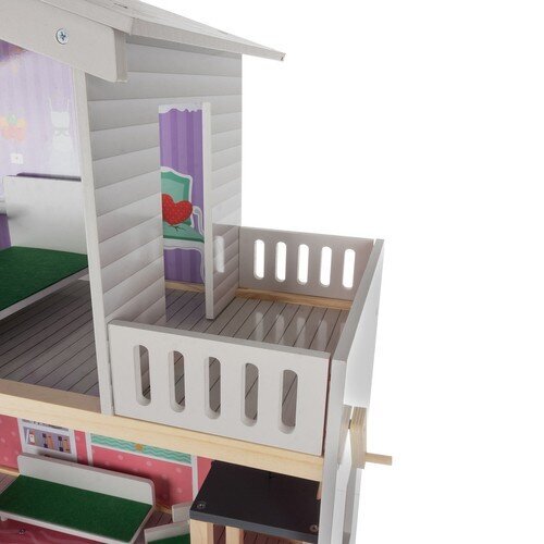 Lėlių namas su priedais Kruzzel,s 114 cm kaina ir informacija | Žaislai mergaitėms | pigu.lt
