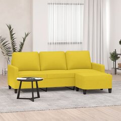 Trivietė sofa vidaXL, geltona kaina ir informacija | Sofos | pigu.lt