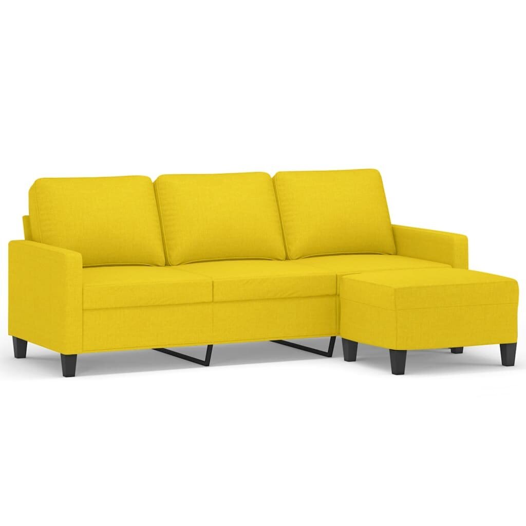 Trivietė sofa vidaXL, geltona цена и информация | Sofos | pigu.lt