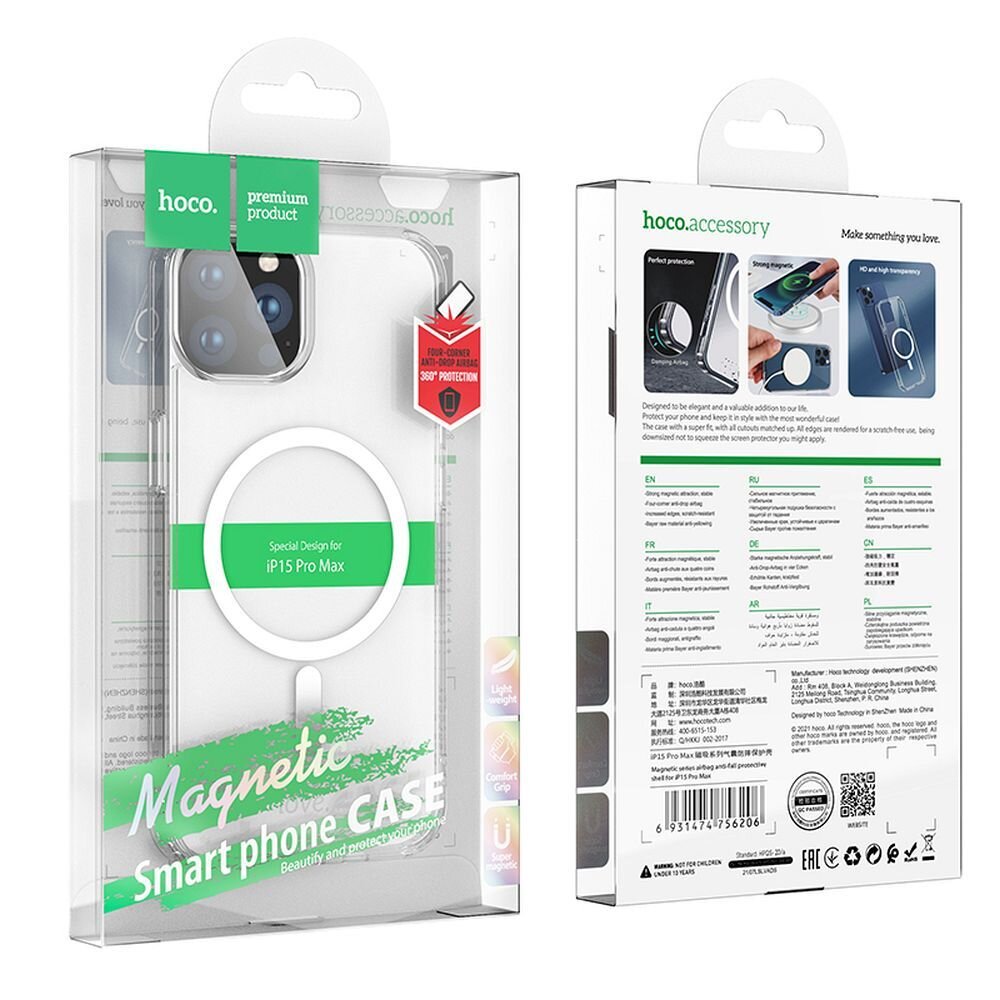 Hoco Magnetic Airbag Anti-fall Case цена и информация | Telefono dėklai | pigu.lt