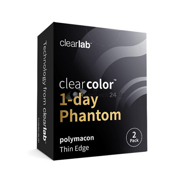 Spalvoti kontaktiniai lęšiai Clearcolor Phantom 1Day Black Out FN101N, juodas, 2 vnt. kaina ir informacija | Kontaktiniai lęšiai | pigu.lt