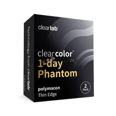 Spalvoti kontaktiniai lęšiai Clearcolor Phantom 1Day Angelic White FN104N, balta / juoda, 2 vnt. kaina ir informacija | Kontaktiniai lęšiai | pigu.lt