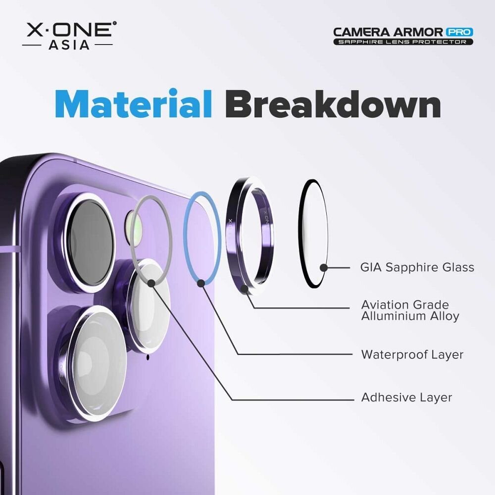 X-One Sapphire Camera Armor Pro kaina ir informacija | Priedai telefonams | pigu.lt