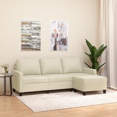 Trivietė sofa vidaXL, smėlio spalvos kaina ir informacija | Sofos | pigu.lt