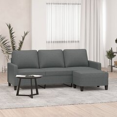 Trivietė sofa vidaXL, pilka цена и информация | Диваны | pigu.lt