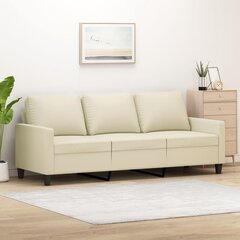 Trivietė sofa vidaXL, smėlio spalvos kaina ir informacija | Sofos | pigu.lt
