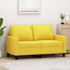 Dvivietė sofa vidaXL, geltona kaina ir informacija | Sofos | pigu.lt