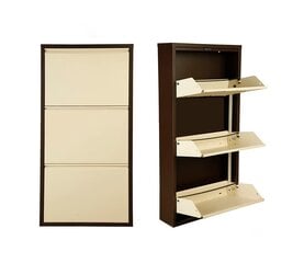 Шкаф с полками Asir, 50x103x15см, белый и коричневый цена и информация | Полки для обуви, банкетки | pigu.lt