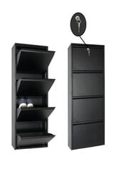 Шкаф королевского размера Asir, 50x137x15см, черный цена и информация | Полки для обуви, банкетки | pigu.lt