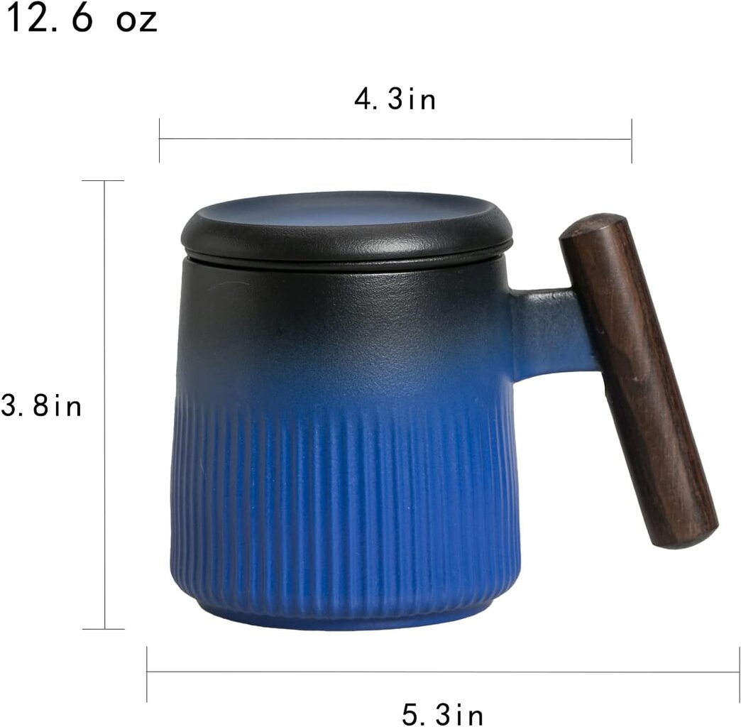 Arbatos puodelis su sieteliu ir dangteliu, 375ml kaina ir informacija | Taurės, puodeliai, ąsočiai | pigu.lt