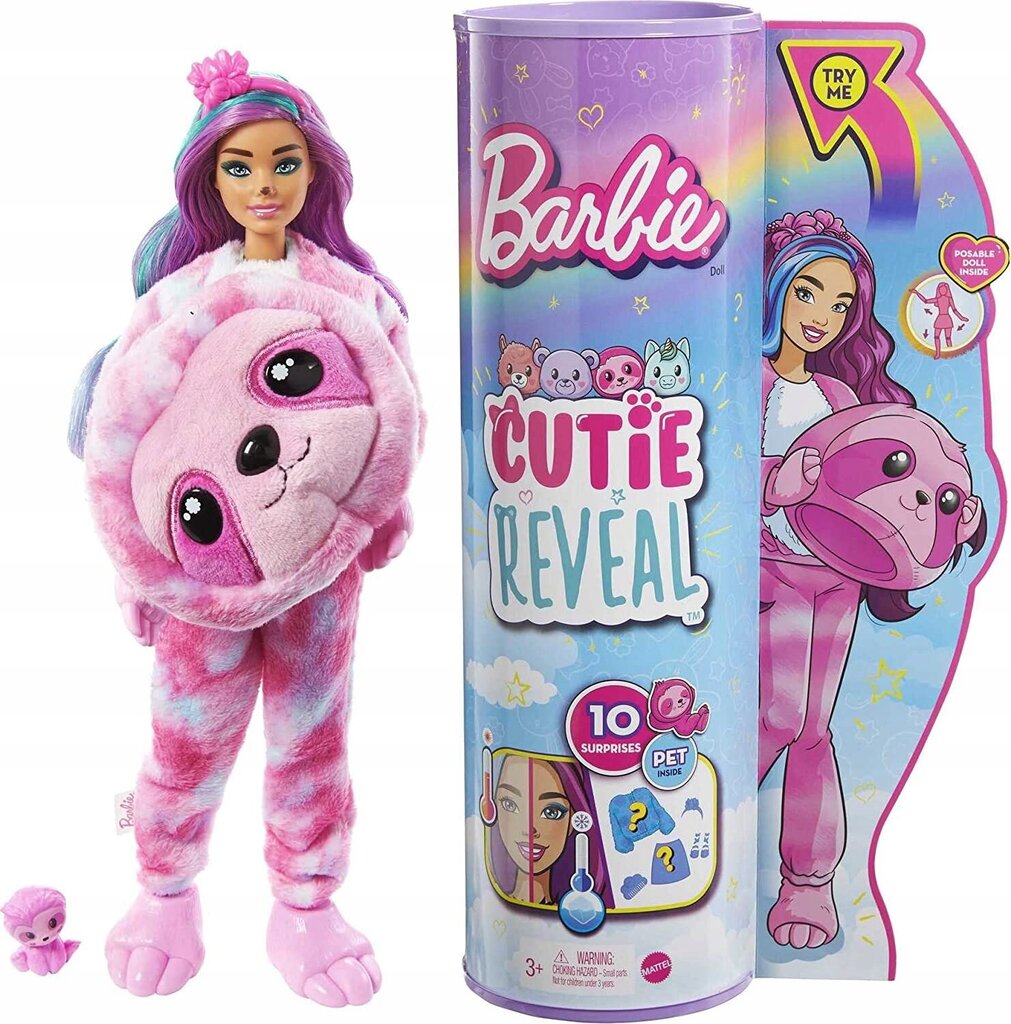 Lėlė Barbie Cutie Reveal Sloth Serija 2 Fantasy Land kaina ir informacija | Žaislai mergaitėms | pigu.lt