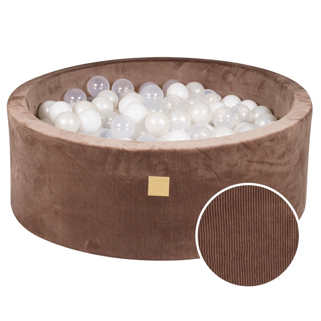 Apvalus baseinas su kamuolukais MeowBaby, 200 kamuoliukų, rudas kaina ir informacija | Žaislai kūdikiams | pigu.lt