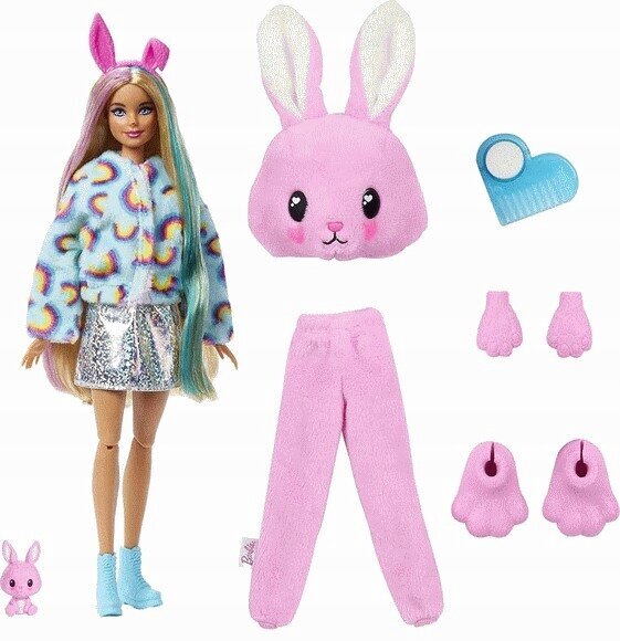 Lėlės minkštutėlis zuikutės siurprizų rinkinys Barbie Cutie Reveal, 1 serija kaina ir informacija | Žaislai mergaitėms | pigu.lt