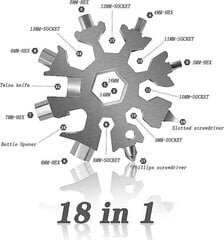 Многофункциональный инструмент, брелок Snowflake 18in1 цена и информация | <p>Наволочки с узором ручной вязки<br /><br />Это небольшая декоративная подушка размером 44 х 44 см. Передняя часть связана вручную из 50% акрила, 50% шерсти.<br />Простой дизайн был выбран, чтобы подушка вписалась в любой интерьер.<br />Я люблю наволочки. Это самый простой способ преобразить комнату.<br />Для застегивания используется молния<br /><br />Цена подушки без наполнителя.<br /><br />Происходит из дома для некурящих.<br /><br />Спасибо за просмотр! Смотрите другие стили и цвета в моем магазине<br />https://220.lv/lv/veikals/initasworks</p> | pigu.lt