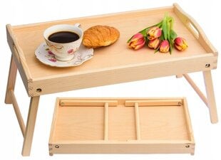 Pusryčių staliukas, rudas kaina ir informacija | Virtuvės įrankiai | pigu.lt