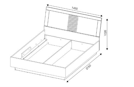 Lova Liveo ARIS AS14 140 cm, be led apšvietimo, ruda/juoda kaina ir informacija | Lovos | pigu.lt