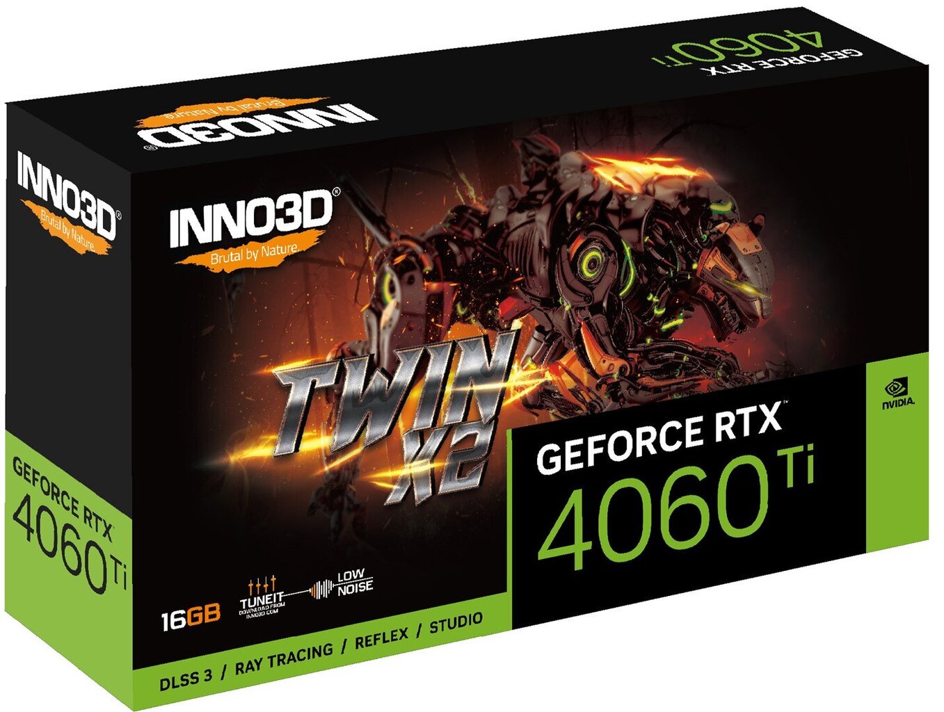 Inno3D GeForce RTX 4060 Ti Twin X2 (N406T2-16D6-178055N) цена и информация | Vaizdo plokštės (GPU) | pigu.lt