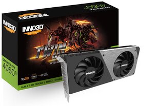 Inno3D GeForce RTX 4060 Ti Twin X2 (N406T2-16D6-178055N) kaina ir informacija | Vaizdo plokštės (GPU) | pigu.lt
