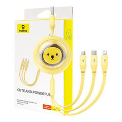 Charging Cable 3w1 Baseus USB to USB-C, USB-M, Lightning 3,5A, 1,1m (yellow) цена и информация | Кабели для телефонов | pigu.lt