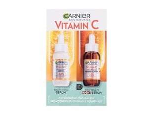 Veido priežiūros rinkinys Garnier Skin Naturals Vitamin C: veido serumas dienai, 30 ml + veido serumas nakčiai, 30 ml kaina ir informacija | Veido aliejai, serumai | pigu.lt