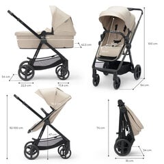 Universalus vežimėlis Kinderkraft Newly 4in1 Mink Pro, Beige kaina ir informacija | Vežimėliai | pigu.lt