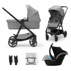 Универсальная коляска Kinderkraft Newly 3in1 Mink Pro, Grey цена и информация | Kinderkraft Детские коляски и аксессуары | pigu.lt