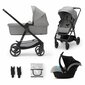 Universalus vežimėlis Kinderkraft Newly 3in1 Mink Pro, Grey цена и информация | Vežimėliai | pigu.lt