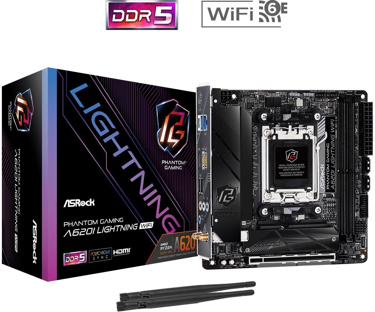 ASRock A620I Lightning WiFi цена и информация | Pagrindinės plokštės | pigu.lt