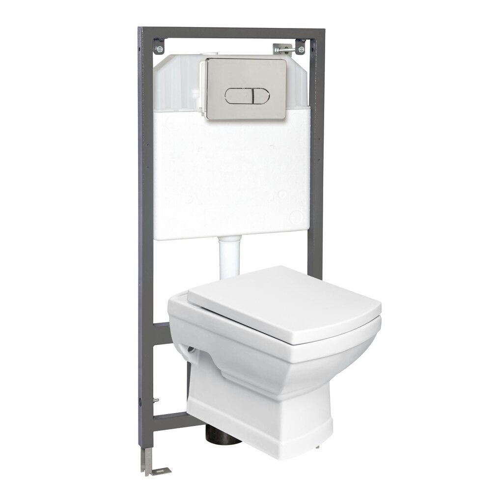 WC potinkinis komplektas Kerra Kleopatra 16/Pacific CHR su klozetu ir mygtuku kaina ir informacija | Klozetai | pigu.lt