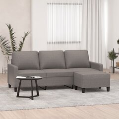 Trivietė sofa vidaXL, pilka kaina ir informacija | Sofos | pigu.lt